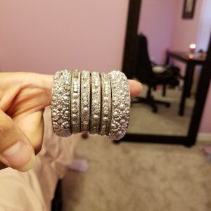 Silver bracelet with bangles - little girls